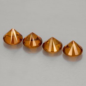 Zircone naturale arancione da  ct, taglio rotondo, VS