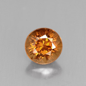 Zircone naturale arancione da 1,04 ct, taglio rotondo, VVS-VS
