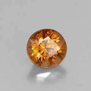 Zircone naturale arancione da 1,04 ct, taglio rotondo, VVS-VS