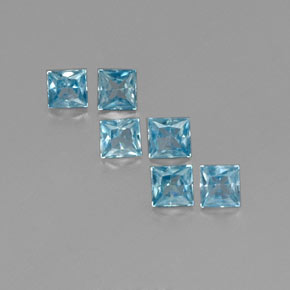 Zircone naturale blu da  ct, quadrato, VVS-VS