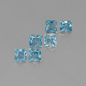 Zircone naturale blu da  ct, quadrato, VVS-VS