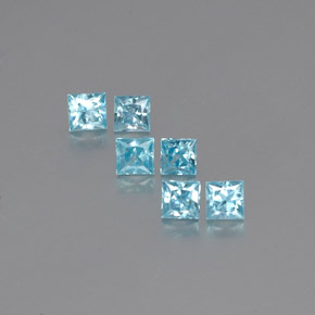 Zircone naturale blu da  ct, quadrato, VVS-VS
