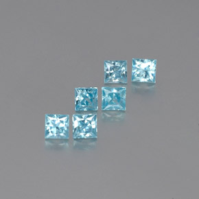 Zircone naturale blu da  ct, quadrato, VVS-VS