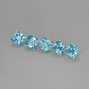 Zircone naturale blu da  ct, quadrato, VVS-VS