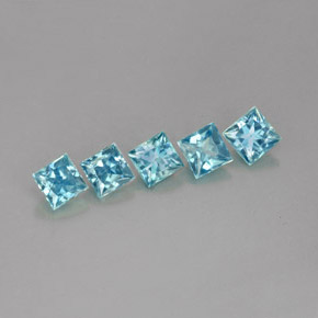 Zircone naturale blu da  ct, quadrato, VVS-VS