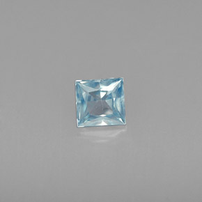 Zircone naturale blu da 0,47 ct, quadrato, VVS-VS