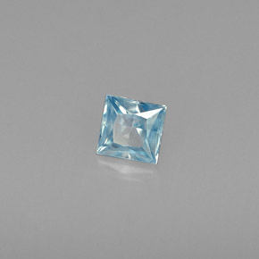 Zircone naturale blu da 0,47 ct, quadrato, VVS-VS