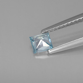 Zircone naturale blu da 0,47 ct, quadrato, VVS-VS