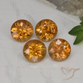 Gemme di Zircone Marrone arancio naturale da 4.58 ct, Rotondo, VVS