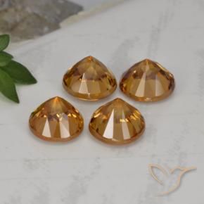 Gemme di Zircone Marrone arancio naturale da 4.58 ct, Rotondo, VVS