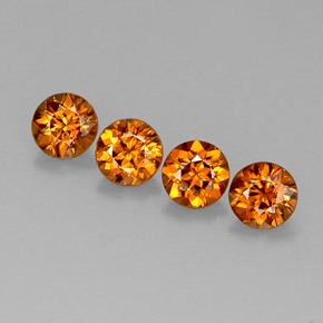 Zircone naturale arancione da  ct, taglio rotondo, VVS