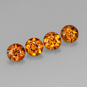 Zircone naturale arancione da  ct, taglio rotondo, VVS