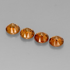 Zircone naturale arancione da  ct, taglio rotondo, VVS
