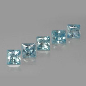 Zircone naturale blu da  ct, quadrato, VVS-VS