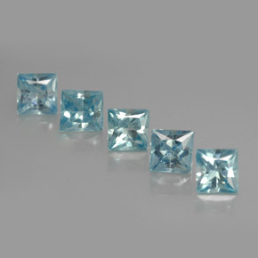 Zircone naturale blu da  ct, quadrato, VVS-VS