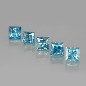 Zircone naturale blu da  ct, quadrato, VVS-VS