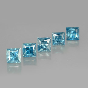 Zircone naturale blu da  ct, quadrato, VVS-VS