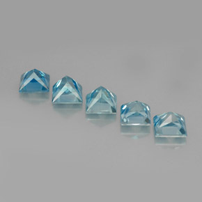 Zircone naturale blu da  ct, quadrato, VVS-VS