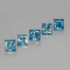 Zircone naturale blu da  ct, quadrato, VVS-VS