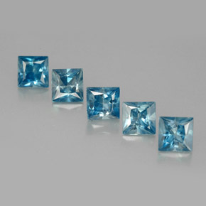 Zircone naturale blu da  ct, quadrato, VVS-VS