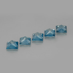 Zircone naturale blu da  ct, quadrato, VVS-VS