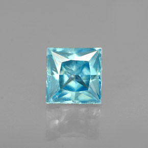 Zircone naturale blu da 0,71 ct, quadrato, VVS-VS