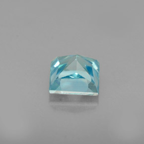 Zircone naturale blu da 0,71 ct, quadrato, VVS-VS
