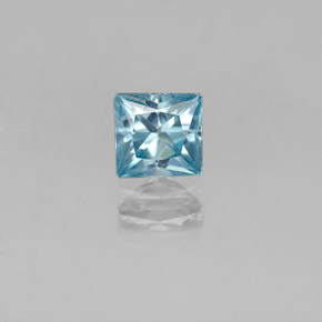 Zircone naturale blu da 0,62 ct, quadrato, VVS-VS