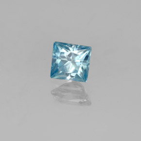 Zircone naturale blu da 0,62 ct, quadrato, VVS-VS