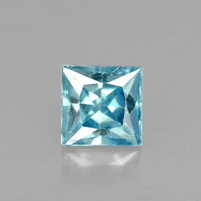 Zircone naturale blu da 0,58 ct, quadrato, VS