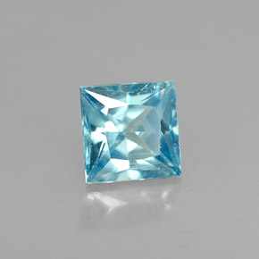 Zircone naturale blu da 0,58 ct, quadrato, VS