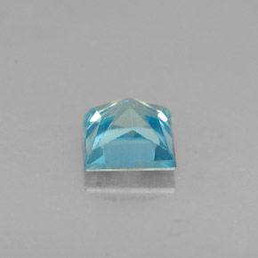 Zircone naturale blu da 0,58 ct, quadrato, VS