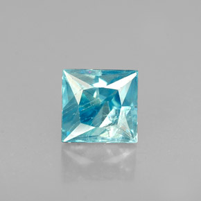 Zircone naturale blu da 0,69 ct, quadrato, SI