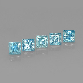 Zircone naturale blu da  ct, quadrato, VVS-VS