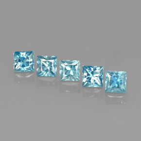 Zircone naturale blu da  ct, quadrato, VVS-VS