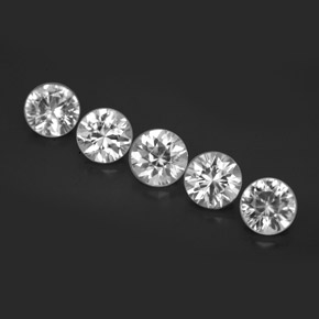 Zircone naturale bianco da  ct, taglio rotondo, VVS-VS