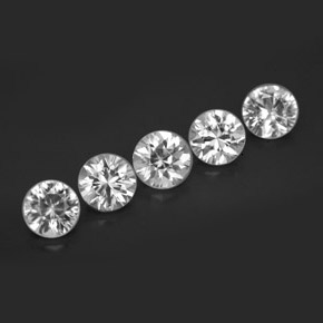 Zircone naturale bianco da  ct, taglio rotondo, VVS-VS