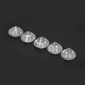 Zircone naturale bianco da  ct, taglio rotondo, VVS-VS