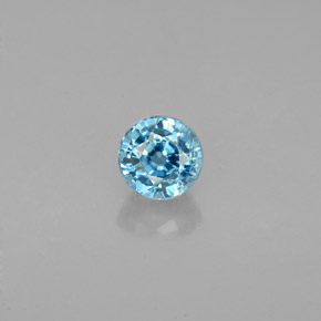 Zircone Blu naturale da 0.71 ct, Taglio rotondo, VVS-VS