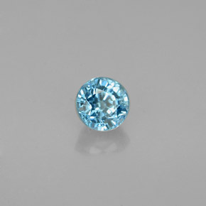 Zircone Blu naturale da 0.71 ct, Taglio rotondo, VVS-VS