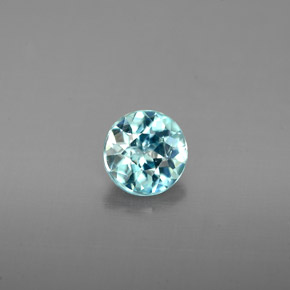 Zircone naturale blu da 0,97 ct, taglio rotondo, VVS-VS
