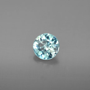 Zircone naturale blu da 0,97 ct, taglio rotondo, VVS-VS