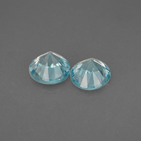 Zircone naturale blu da  ct, taglio rotondo, VS
