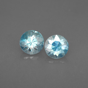 Zircone naturale blu da  ct, taglio rotondo, VVS-VS
