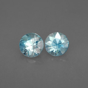 Zircone naturale blu da  ct, taglio rotondo, VVS-VS