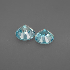 Zircone naturale blu da  ct, taglio rotondo, VVS-VS