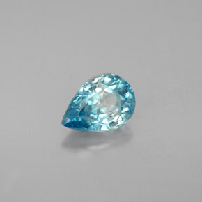 Zircone naturale blu da 1,59 ct, taglio a pera, VVS-VS