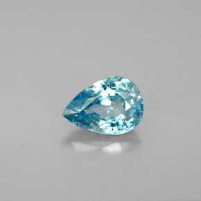 Zircone naturale blu da 1,45 ct, taglio a pera, VVS-VS
