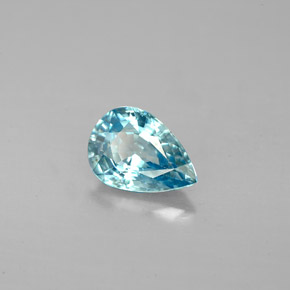Zircone naturale blu da 1,45 ct, taglio a pera, VVS-VS