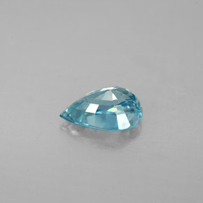 Zircone naturale blu da 1,45 ct, taglio a pera, VVS-VS